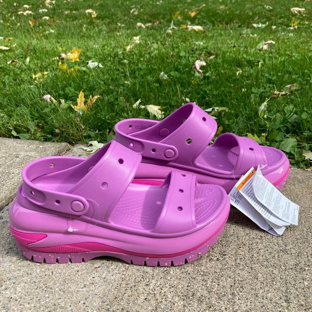Crocs Mega Crush Platform Sandal Bubble Purple Pink NEW WITH TAGS